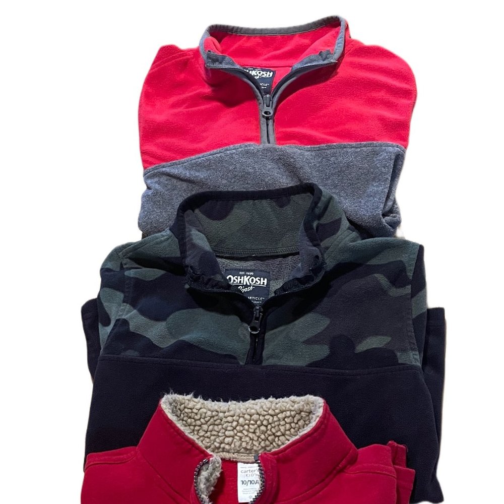 Kids 1/2 Zip Pullover Long Sleeve Shirt Bundle Sz 10